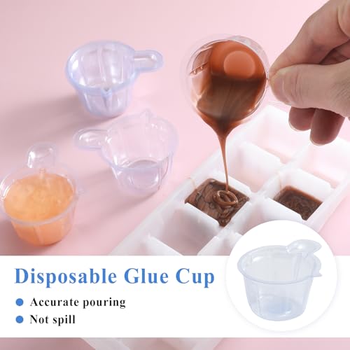 150Pcs 40ml Disposable Plastic Resin Mixing Cups, Paint Dispensing | Small Clear, For Mixing Paint, Stain, Epoxy