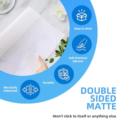 3Pack 30x40cm Silicone Placemats,1.1mm Thick Heat-Resistant Non-Skid Mats for Resin Casting &Table Protection, Food Grade-Black&Gray&Translucent - color: Black&gray&translucent, size: 15.7" x 11.8"
