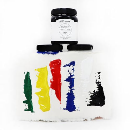 Artway Premium Block Printing Ink - 250ml - Black - Ideal for Relief, Block and Lino Printmaking - color: Black