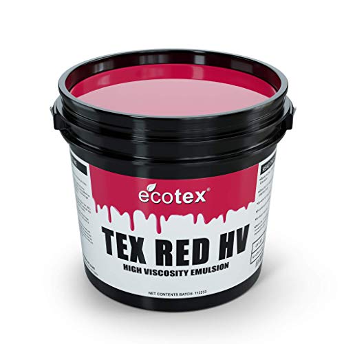 Ecotex® Tex Red HV Emulsion (Quart - 32oz.) - High Viscosity Pre-Sensitized Screen Printing Emulsion, for Plastisol and UV Inks, Silk Screens, Textiles, and Fabric - Screen Printing Supplies - size: 32 Fl Oz (Pack of 1)