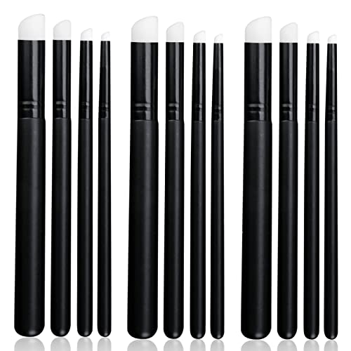 UNIMEIX Dry Brush Miniature Painting Dry Miniature Painting Set Hobby Detail Blending Brushes for Effortless Miniature Painting, Watercolor Paint(4X3 Pack) - color: Black
