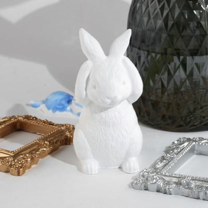 Both Hands Covering Ears Rabbit Easter Silicone Molds for Crafts 3D Bunny Silicone Mold Epoxy Resin Molds Cute Easter Bunny Mold Kawaii Animal Rabbit Soap Candle Molds for Living Room Home Decor
