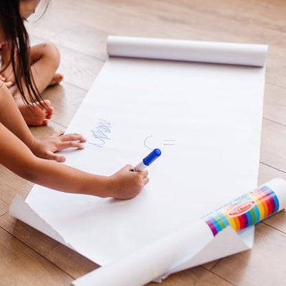 Melissa & Doug Deluxe Easel Paper Roll Replacement, 2-Pack Bundle for Coloring, Writing or Painting (17 in. x 75 ft.) Art Supplies for Kids Ages 3+ (White) - FSC Certified