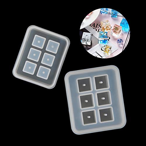 Suhome Resin Bead Molds for Jewelry 12 PCS Resin Molds Silicone with Hole Cabochon Gem Jewelry Making Epoxy Resin Molds for Earrings, Pendants,Bracelets and Necklaces - color: Bead