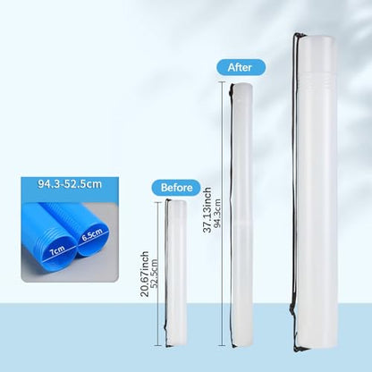 Fancyes Poster Storage Tube Round Storage Case 20"-37" Extendable with Adjustable Strap for Paper Rolls Drawings Documents, Gray - color: Gray