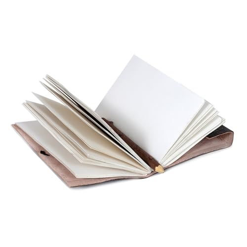 AzureGreen DOUBLE DRAGON Blank Page BOOK Handcrafted Leather Writing Unlined 5 x 7 JOURNAL (Brown) - color: Brown Leather