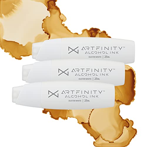 Artfinity Alcohol Inks 3 Pack - Vibrant, Professional, Dye-Based Alcohol Inks for Artfinity Alcohol Markers, Artists, Drawing, & More! - Duster White E3-2 - color: Duster White E3-2