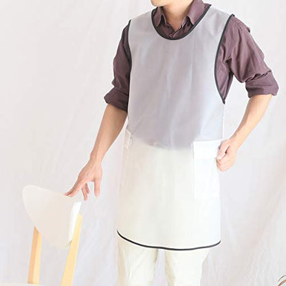 NEWGEM Waterproof Apron with Pockets for Women Cooking Painting Baking Gardening - color: White Transparent