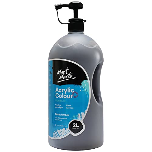 Mont Marte Discovery School Acrylic, Carmine, 1/2 Gallon (2 Liter). Ideal for Students and Artists. Excellent Coverage and Fast Drying. Pump Lid Included. - color: Carmine