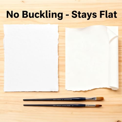 Eikovia 120Pcs Cotton Watercolor Paper, 300GSM, 4x6 inch, Premium Textured Deckled Edge for Invitations & Crafts
