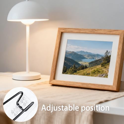 6 Pcs Picture Frame Stand with Self Adhesive Backing,Adjustable Metal Picture Holder Easel for 5.9-10.2 Inch Photo Frames,Tabletop Frame Support Stand for Pictures,Artwork Display,Black,5.12"×2.12" - size: 6PCS Black 5.12×2.12 Inch