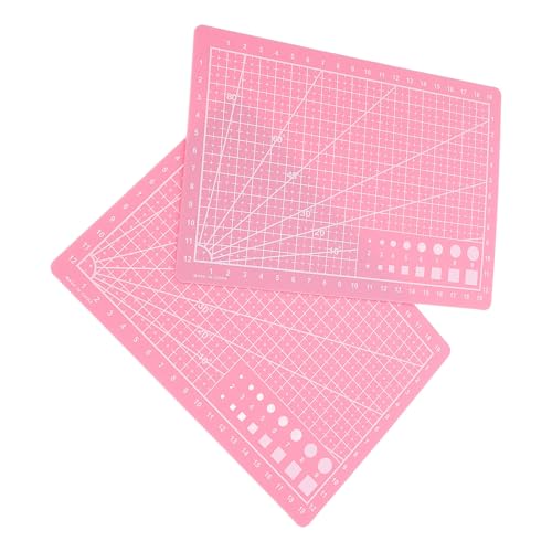 2pcs A5 Dual-sided Self-healing Silicone Craft Cutting Mats for Sewing Quilting and DIY Art Projects, Pink Hobby Table Protection Pads