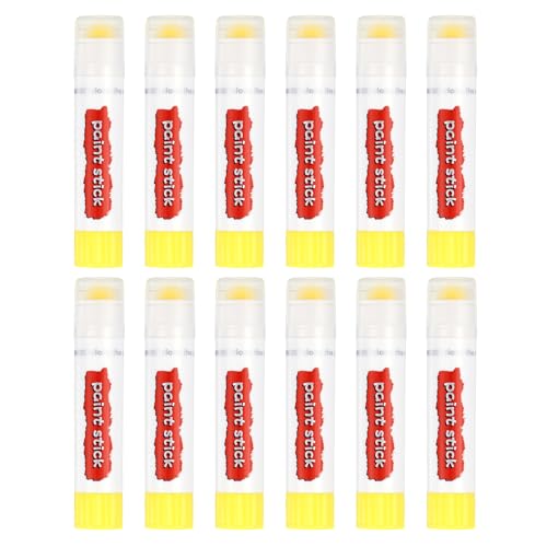 PATIKIL Tempera Paint Sticks, 12 Pcs Solid Tempera Paints Sticks Washable Bulk Markers Pen Quick Drying for Artists Beginners Art Supplies, Lemon Yellow - color: Lemon Yellow