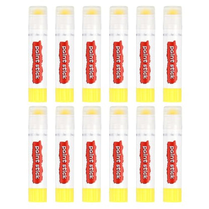 PATIKIL Tempera Paint Sticks, 12 Pcs Solid Tempera Paints Sticks Washable Bulk Markers Pen Quick Drying for Artists Beginners Art Supplies, Lemon Yellow - color: Lemon Yellow
