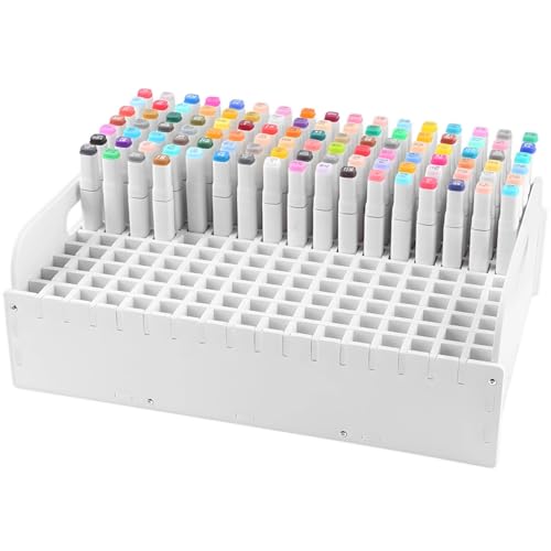 Adjustable 204-Slot Marker Pen Holder, Art Supply Organizer Rack, Desktop Storage For Office & School