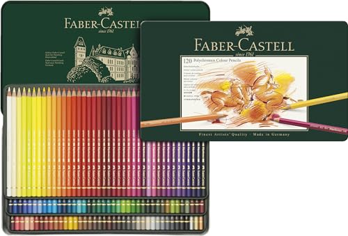 Faber-Castell Polychromos Artists' Color Pencils - Tin of 120 Colors - Premium Quality Artist Pencils - size: 120 Count (Pack of 1)