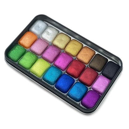 IUILE Handmade Watercolor Paints - Christmas Quarter Pan Set (21 colors) - color: Christmas