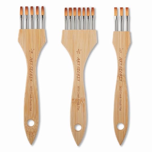 accufine Acrylic Rake Brush for Painting Wide Mop Brush Set for Watercolor Paintbrush Surikomi Brushes for Artist Made of Nylon and Wool. (F) - size: F