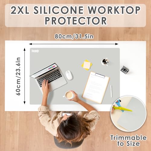 31.5" x 23.6" Extra Large Silicone Mat for Resin Casting, Crafts and Epoxy, Nonstick Silicone Sheet for Jewelry Casting Molds, Countertop Protector Mat Heat Resistant Placemats by Foepoge, Gray - color: Gray