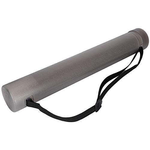 Telescopic Drawing Tube Expandable Painting Tube Retractable Art 34.4 Inches PE Plastic Storage Case with Flip Cover for Posters Maps Documents Blueprints (Dark Gray) - color: Dark Gray