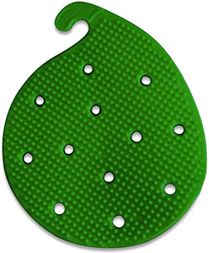 Cestari Vegetable Scrubber Brush : Double Sided Fruit and Veggie Scrubber | Multi Use: Potato Scrubber - Carrot Brush - Trivet - Jar Opener - Coaster - Fruit Cleaner -BPA Free - color: Jade Green