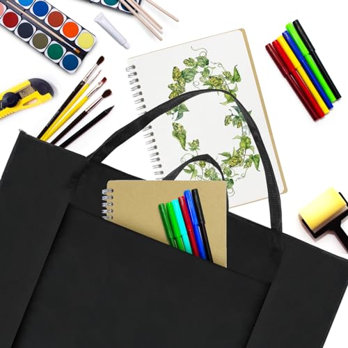 BUSOHA Large Art Portfolio Tote Bag with Nylon Shoulder,24X 36 Inch | multiple pockets for organization, durable nylon material,waterproof poster storage,light weight ,foldable bag