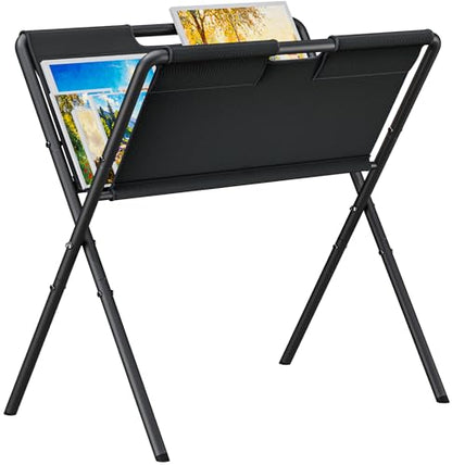 Mocomax Canvas Art Print Rack, Portable Folding Art Display Stand for Painting, Posters, Artwork, Prints, Canvas, Panels, Art Storage Drying Rack in Artist Galleries, Studios, 32.2"Wx25.5"Dx42.5"H (L) - size: Large