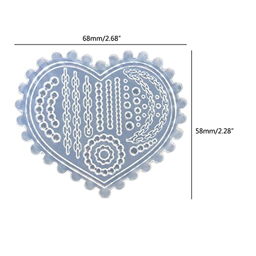 2PCS Mini Nail Art Silicone Mold,3D Chain Pearl Flower Nail Art Mold Silicone Combination Decorative Resin Mold