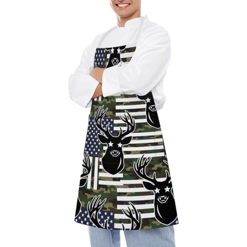 Cooking Apron for Adults with Pockets, Waterproof Oil Resistant Bib for Kitchen Restaurant BBQ Baking - color: Style (321)