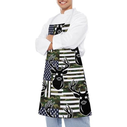 Cooking Apron for Adults with Pockets, Waterproof Oil Resistant Bib for Kitchen Restaurant BBQ Baking - color: Style (321)