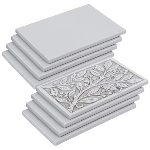 SGHUO Linoleum Blocks for printmaking, 8pcs 4"x6" Gray Rubber Carving Blocks Stamp Making Kit - color: Gray-8pcs