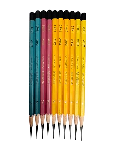 Pencil Set for Drawing,Sketching Pencils,Artist Pencils,Drawing Supplies For Adults,Matte Pencil:HB, 2B, 4B*2, 6B*2, 14B*2, 20B*2.(C.10 pieces)