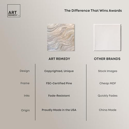 Art Remedy Silver Waves Set Canvas Set of 2 Earth Tone Abstract, Gallery Wrapped, 12 x 12 - color: Gallery Wrapped, size: 12" x 12"