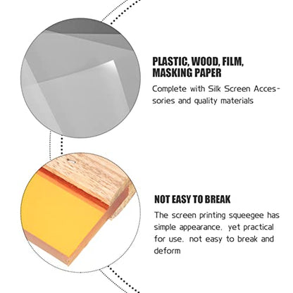 FAVOMOTO 1set Professional Screen Printing Scraper Kit for Ink Application and Wear Resistant Squeegees for Graphic and Textile Printing for Craft