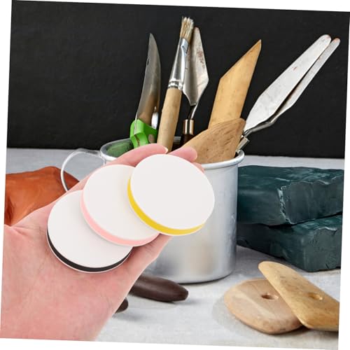 Veemoon 6pcs Round Soft Rubber Carving Blocks for Artists for Stamp Making and Engraving Projects Easy to Peel and Versatile for Crafts and Printing