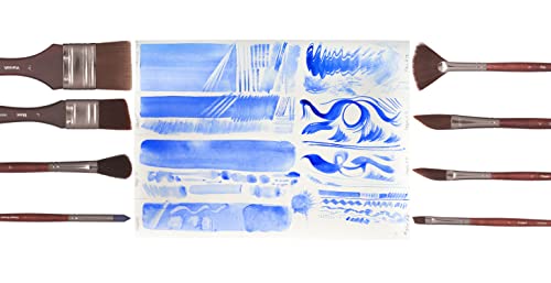 Professional Acrylic Paint Brushes Set (Synthetic 17Pcs) - Beginner/Artist Detail Paint Brushes for Watercolor, Gouache & Acrylic Painting - Ergonomic, Easy Great Flow Control, Snap - ZenART Verbena