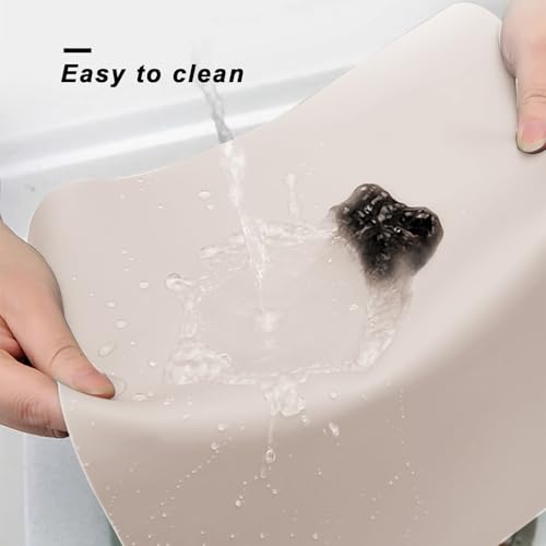Silicone Placemats, Food-Grade Non-Slip Waterproof, Dining, Countertop Protector, Kitchen Counter Mat, Heat Resistant, Baking mat Dishwasher Safe - color: White Gray, size: 15.7 x 11.8 in - 2pcs (0.03 in)