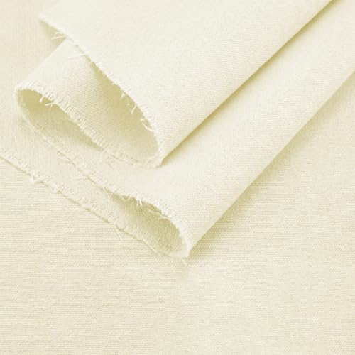 Q&J Fabric Co. 10 Yards Beige Canvas Fabric by the Yard 8oz Cotton Blend Canvas Material 59 Inch Wide for Sewing DIY Crafts Home Decor Tote Bags Cargo Pants Apron - color: Beige, size: 10 yard