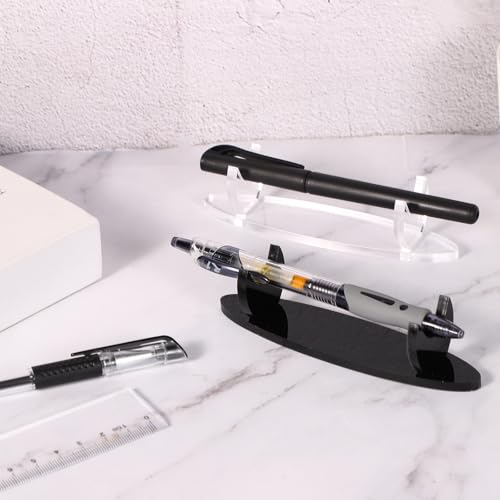 PATIKIL Acrylic Pen Holder Display Stand, 3Pcs Desk Pencil Organizer Paintbrush Drying Rack Makeup Brush Display Stand for Office Home Store, Clear