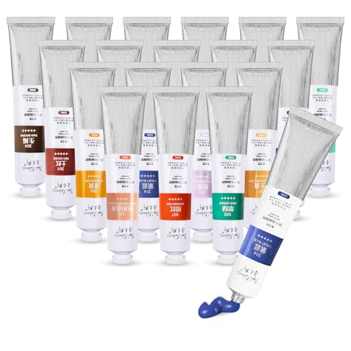 Paul Rubens Oil Paint, 18 Bright Oil Colors Art Supplies with High Saturation, 50ml Large Capacity Tubes, Faster Drying Time with Creamy Texture and Consistency for Artists, Students, Beginners - color: Multicolor-01