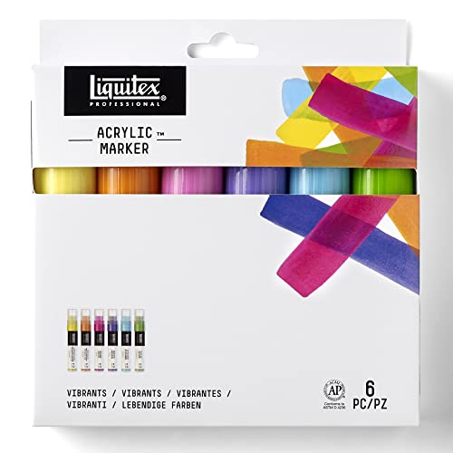 Liquitex Professional Paint Marker Set, 6 Piece, Vibrants - style: Vibrants Wide 6 Set