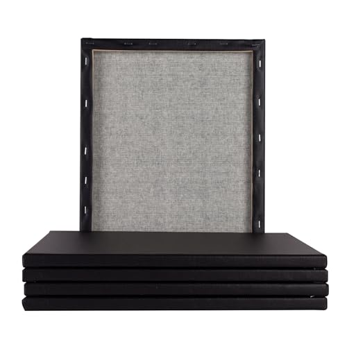 6 Pack 11x14 Stretched Canvases for Painting 100% Cotton Black Painting Canvas, Art Canvases for Oil, Acrylic Paint & Other Painting Media - size: 11x14 (6Pack)