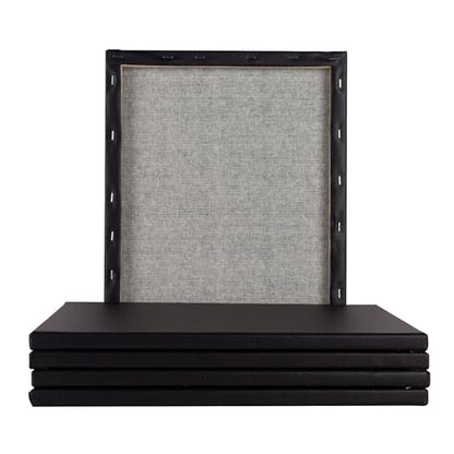 6 Pack 11x14 Stretched Canvases for Painting 100% Cotton Black Painting Canvas, Art Canvases for Oil, Acrylic Paint & Other Painting Media - size: 11x14 (6Pack)