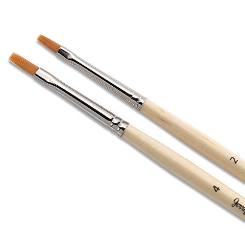 Jerry Q Art 12 Pcs Detail Paint Brushes, Golden Synthetic Hair, High Performance for Oil, Acrylic and Watercolor JQ-503