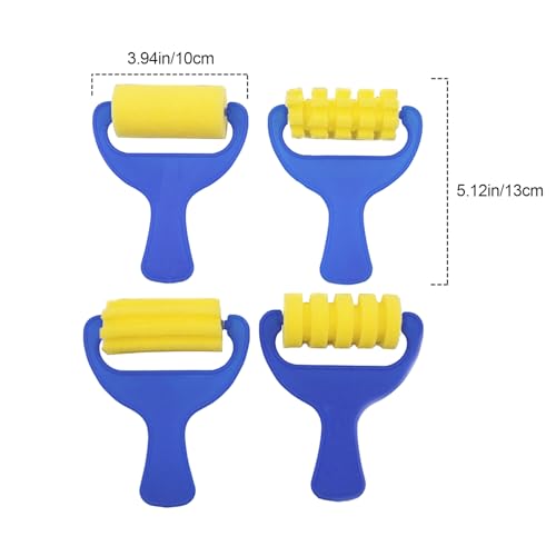 Painting Foam Brush Roller Sponge with Plastic Handle Washable Painting Brushes Touch Up Brush DIY Art Craft Painting Tool 8 pcs - color: C