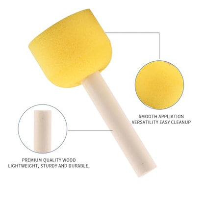 20 Pcs Round Foam Paint Brushes - Round Painting Sponges 4 Sizes (0.6", 0.75", 1.15", and 1.5") - Premium Foam Brushes - Sponge Brush Ideal Painting Tools for Kids, Acrylics & Varnishes