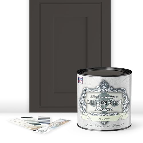 ALL-IN-ONE Paint by Heirloom Traditions, Abbey (Warm Gray), Quart - Durable cabinet and furniture paint. Built in primer and top coat, no sanding needed. Includes our 30 featured color card. - color: Abbey, size: 32 Fl Oz (Pack of 1)