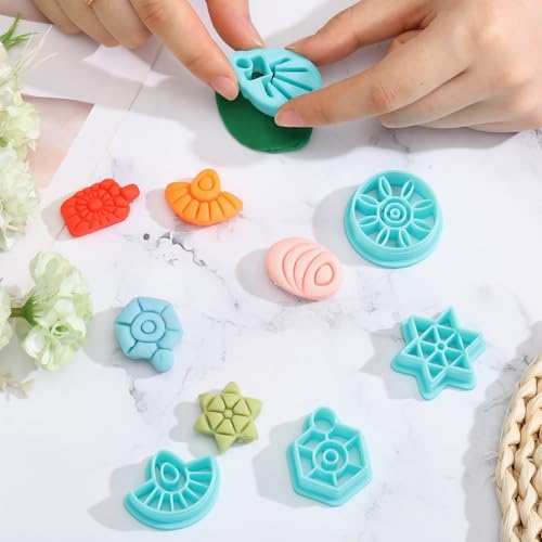 ORIGACH 13 Pcs Geometric Clay Cutters Set - Boho Polymer Clay Cutters for Earring Making & Jewelry Making - style: Geometric