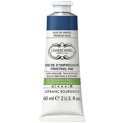 Lefranc Bourgeois Charbonnel Professional Printing Waterwashable Ink, 60ml (2-oz) Prussian Blue - color: Prussian Blue, style: 60ml (2-oz)