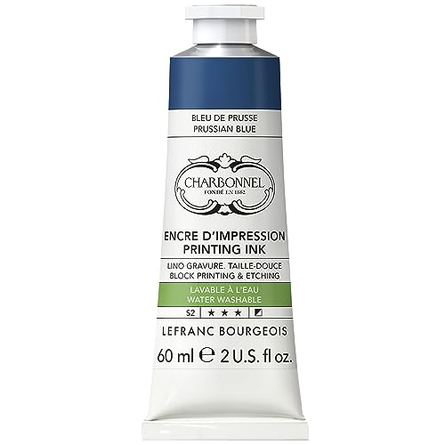 Lefranc Bourgeois Charbonnel Professional Printing Waterwashable Ink, 60ml (2-oz) Prussian Blue - color: Prussian Blue, style: 60ml (2-oz)